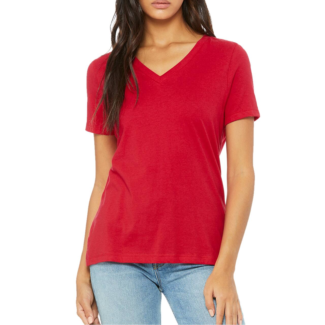 Galaxy by Harvic Women's Loose Fitting Short Sleeve V-Neck T-Shirt